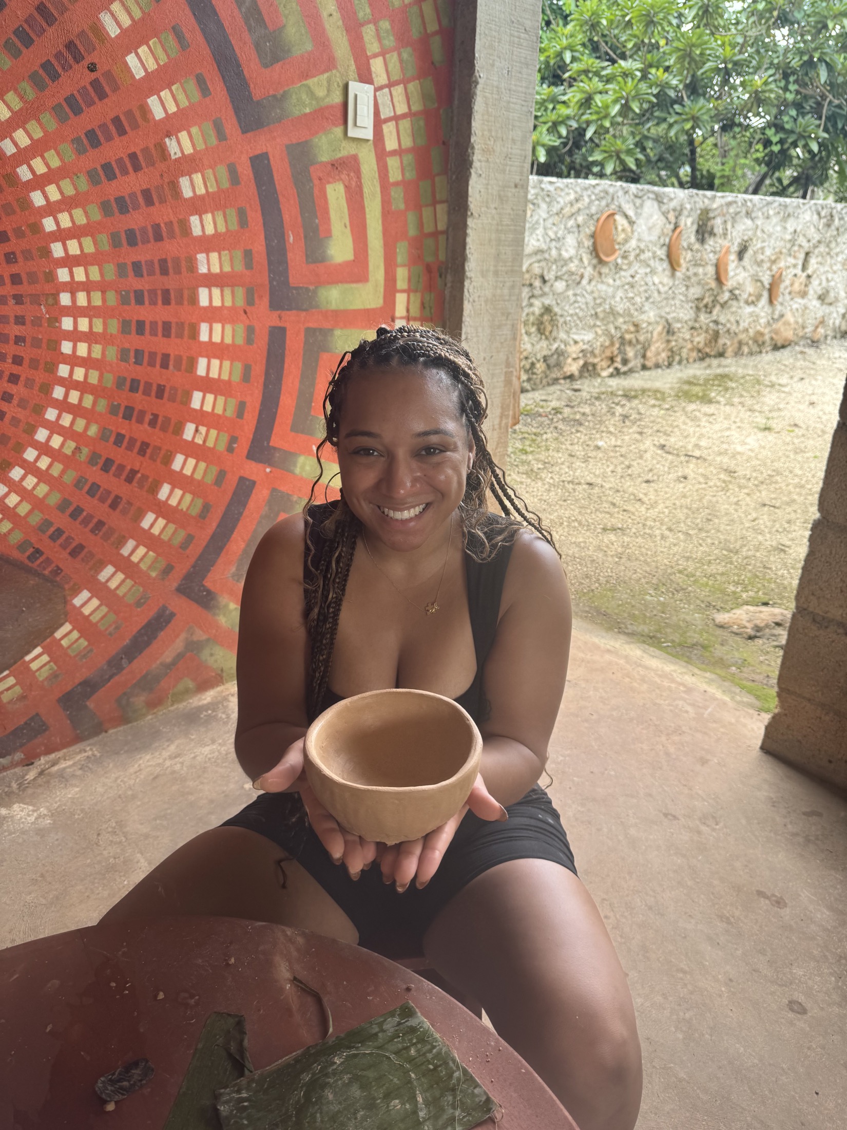 Holding a handmade bowl during a personal moment
